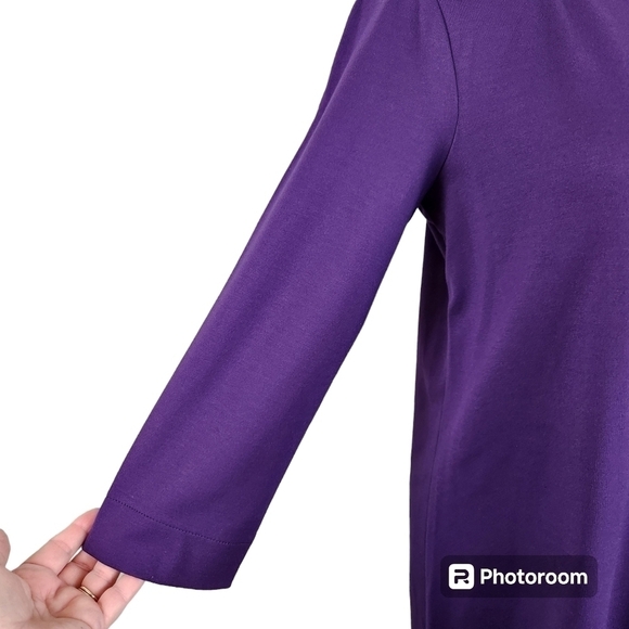 NWT J Jill Ruffle Hem Dress Blackberry Purole Stretch, sz S - Picture 5 of 10